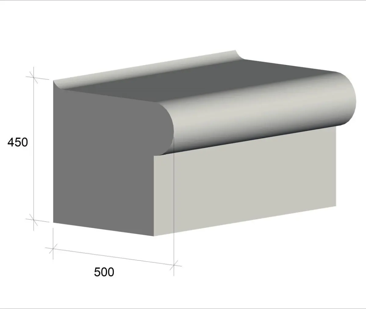 Скамья для турецкой парной Тип-4 450х500x1000мм, ПСБ-С 35