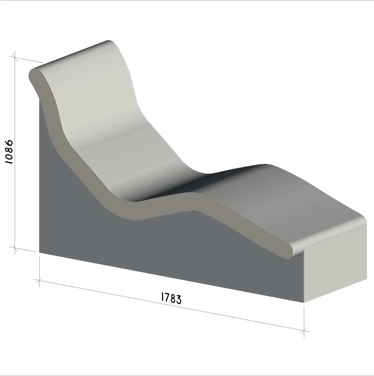 Лежак для турецкой парной Релакс Комфорт 1086х1783х700мм, ПСБ-С 35