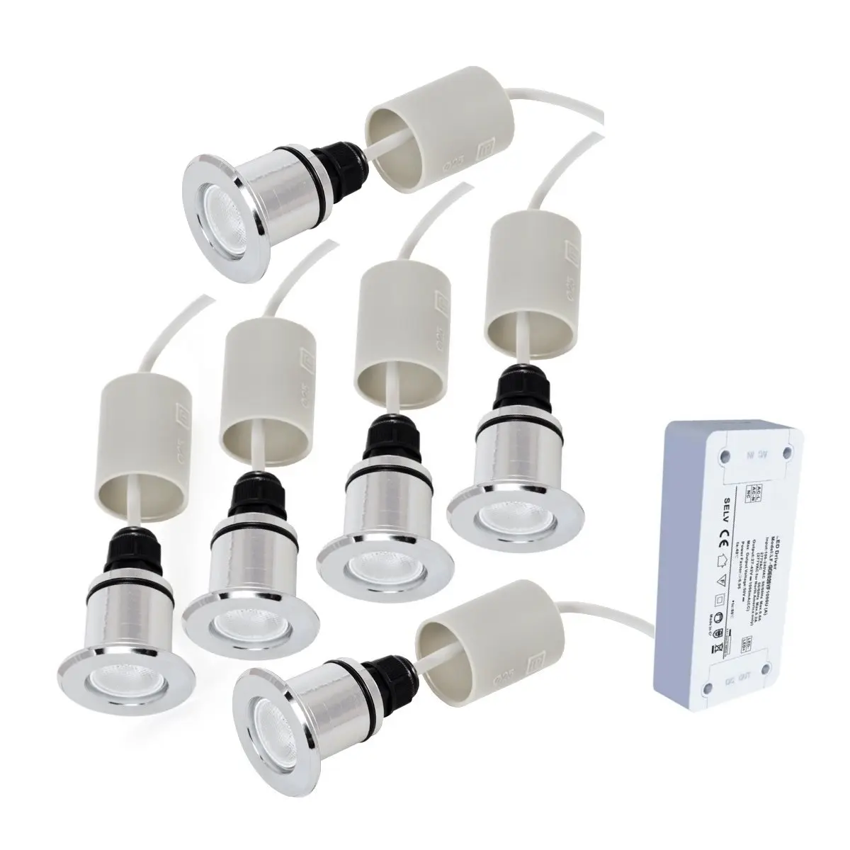 Комплект светодиодного освещения для хамама HL-6U1W, IP68, цвет хром