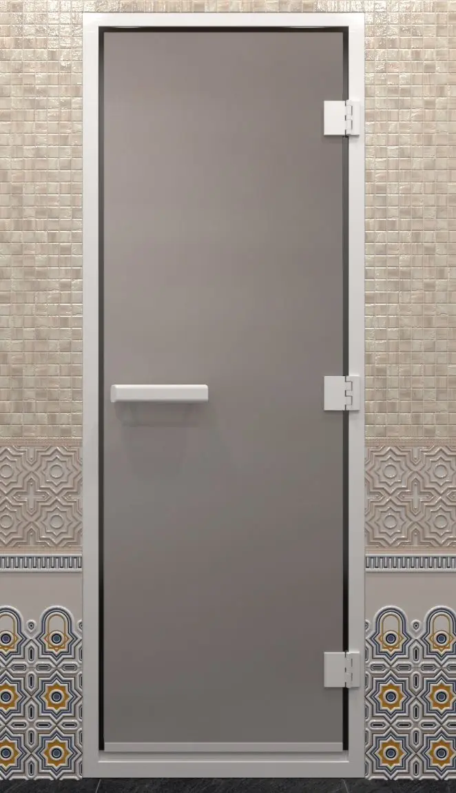 Дверь для хамама DoorWood 700мм х 1900мм, c порогом, белое матовое