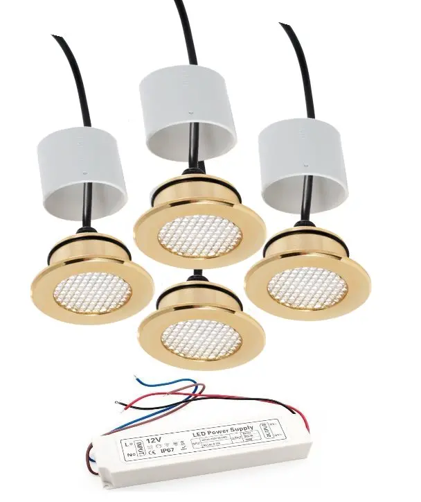 Комплект светодиодного освещения для хамама HL-4U3W, IP68, цвет золото