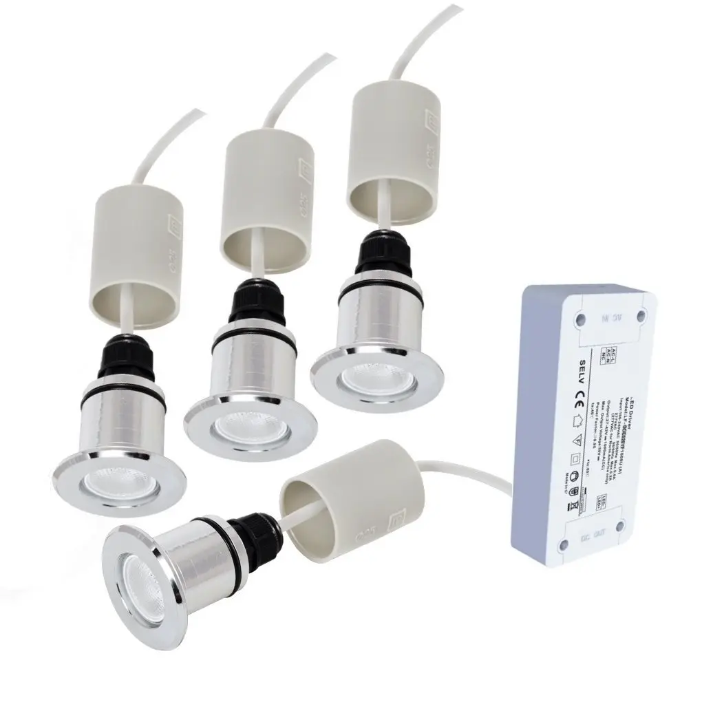 Комплект светодиодного освещения для хамама HL-4U1W, IP68, цвет хром