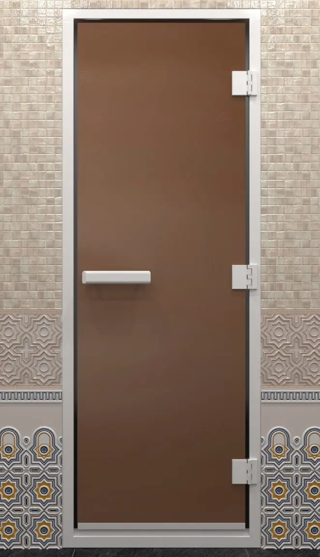 Дверь для хамама DoorWood 700мм х 1900мм, c порогом, бронза матовая