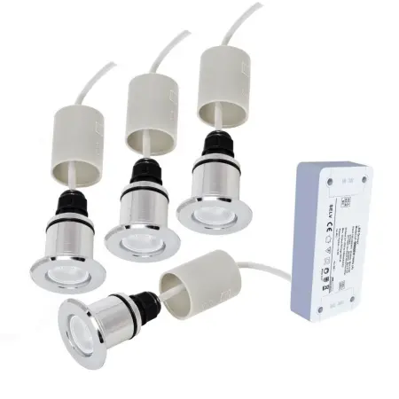 Комплект светодиодного освещения для хамама HL-4U1W, IP68, цвет хром