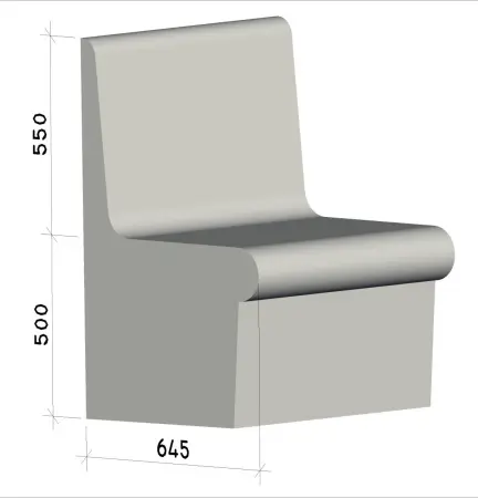 Сиденье для турецкой парной Комодо-2 1050х645x1000мм, ПСБ-С 35