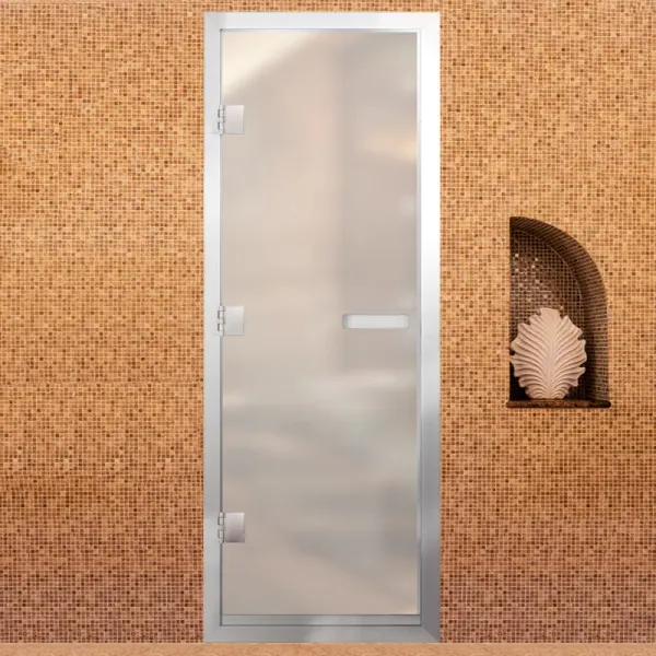 Дверь для хамама АРТА Престиж 60G 700мм х 1900мм, c порогом, белая матовая