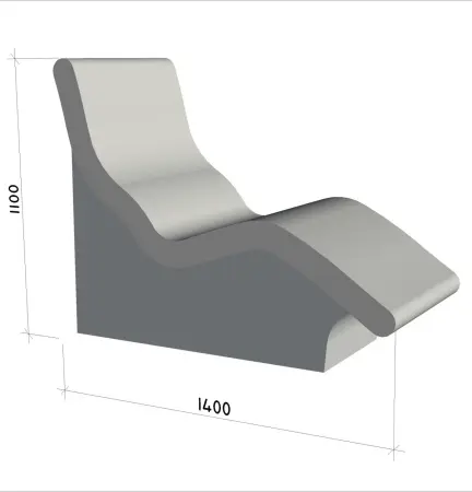 Лежак для турецкой парной Лагуна 1100х1400х700мм, ПСБ-С 35