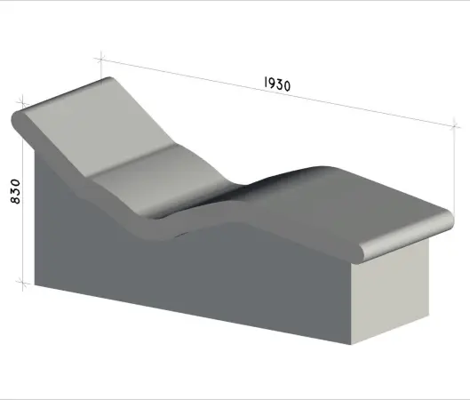Лежак для турецкой парной Корпо 830х1930х700мм, ПСБ-С 35