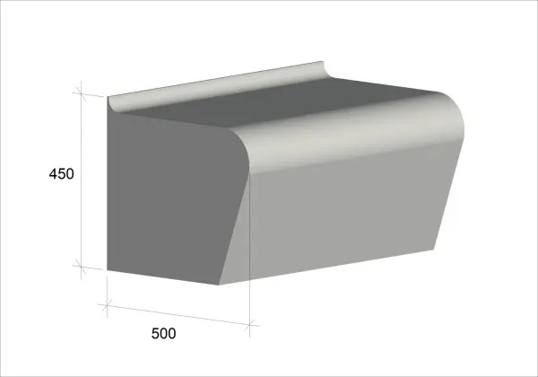 Скамья для турецкой парной Тип-2  450х500x1000мм, ПСБ-С 35