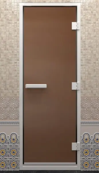 Дверь для хамама DoorWood 700мм х 1900мм, c порогом, бронза матовая