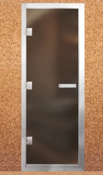 Дверь для хамама АРТА Престиж 60G 700мм х 1900мм, c порогом, бронза матовая