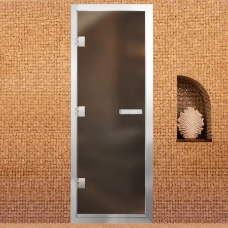 Дверь для хамама АРТА Престиж 60G 700мм х 1900мм, c порогом, бронза матовая