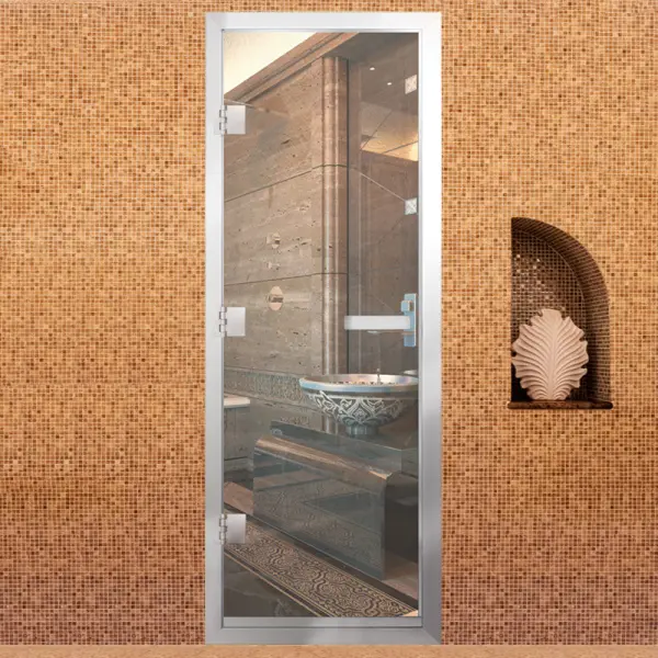 Дверь для хамама АРТА Престиж 60G 700мм х 1900мм, c порогом, прозрачная