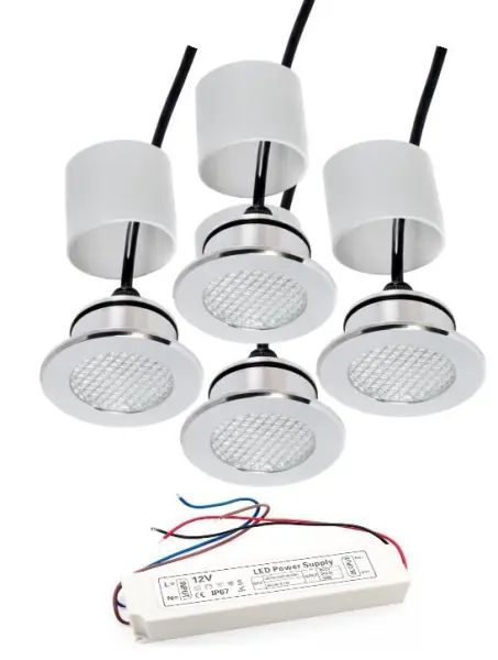 Комплект светодиодного освещения для хамама HL-4U3W, IP68, цвет хром