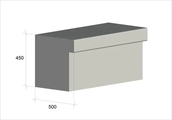 Скамья для турецкой парной Тип-4 450х500x1000мм, ПСБ-С 35